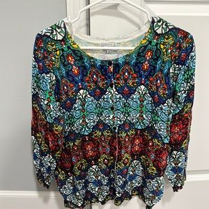 Multi color patterned cardigan sweater